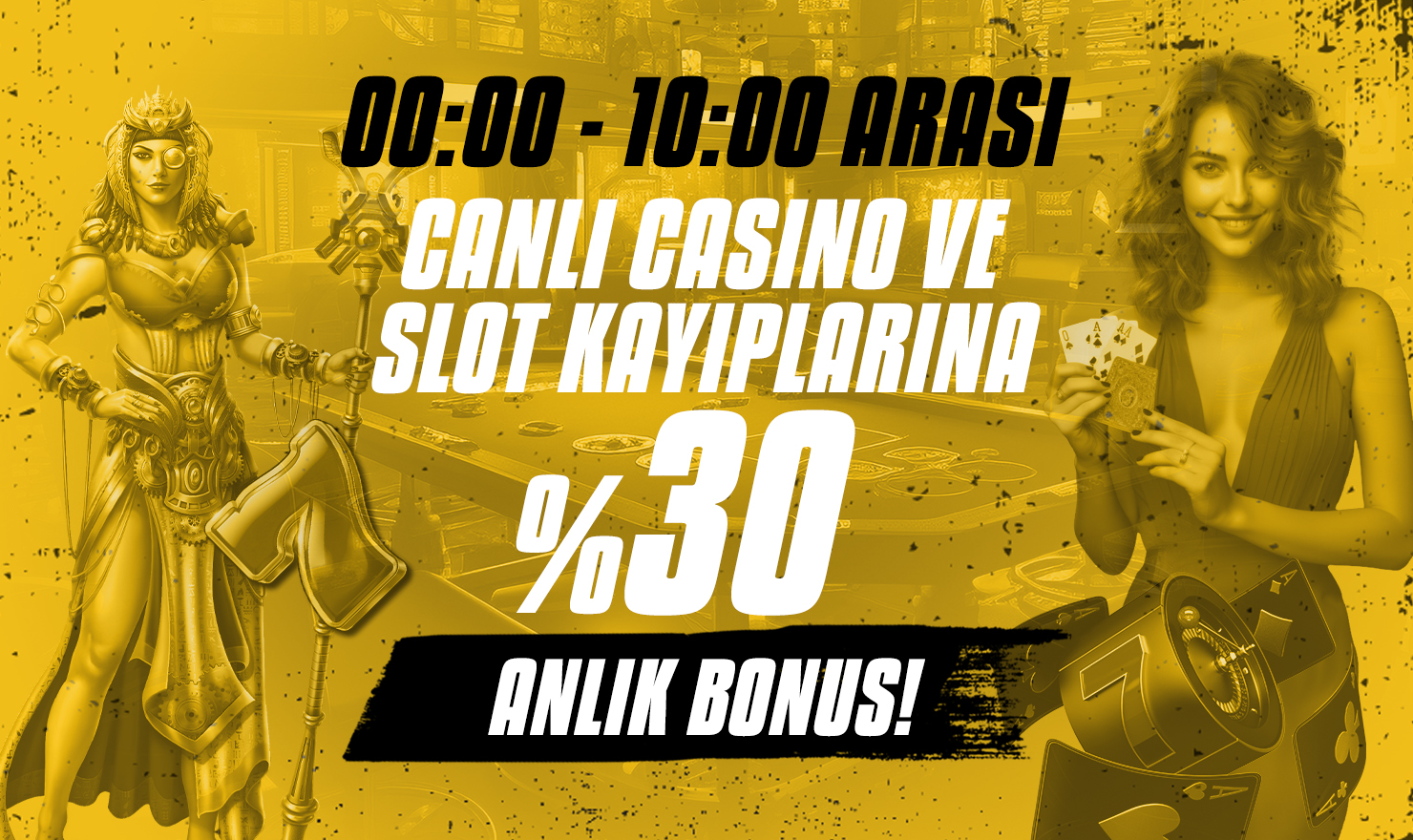 %30 Happy Hour Slot&Canlı Casino Kayıp Bonusu (Tüm Yatırım Metodlarına)